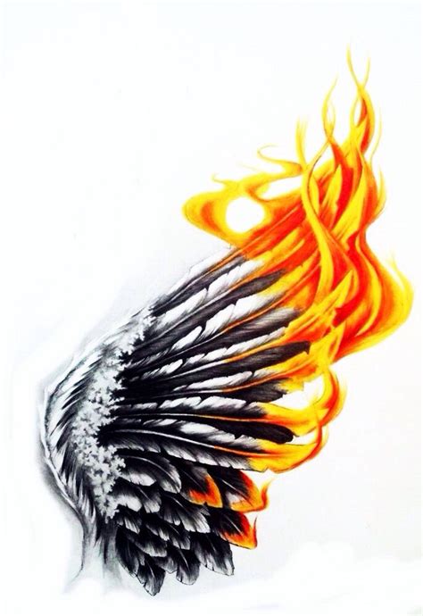 fire wings tattoo